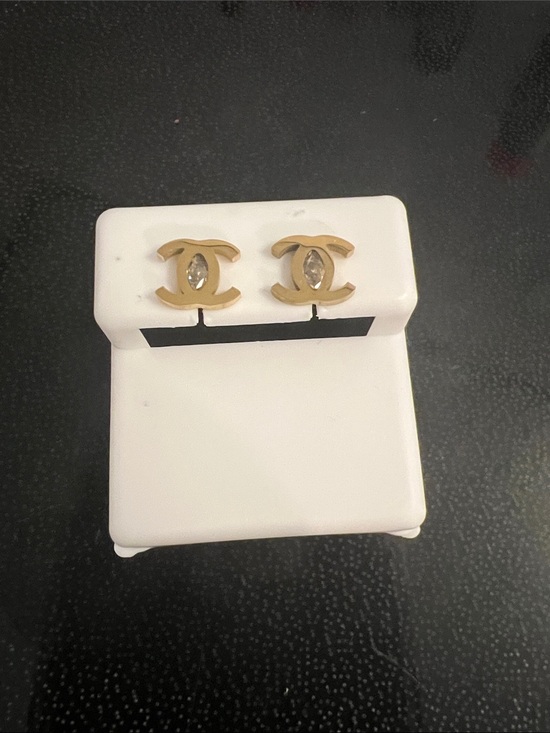The Unbranded Brand Jewelry - Gold-Tone Double C Crystal Stud Earrings